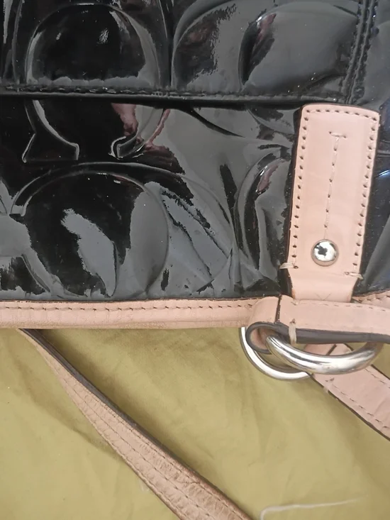Coach Patent Leather Black Tote with Blush Trim - Picture 9 of 11